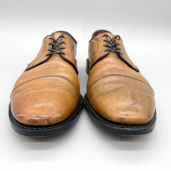 Allen Edmonds Mens 11.5D Lexington Cap Toe Derby Walnut Leather‎ Oxfords Shoes